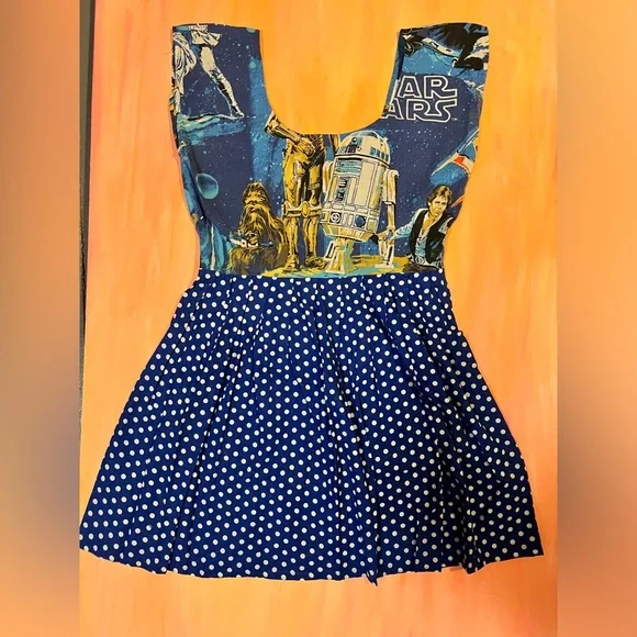 Blue Star Wars Polka Dot Dress - Picture 2 of 4